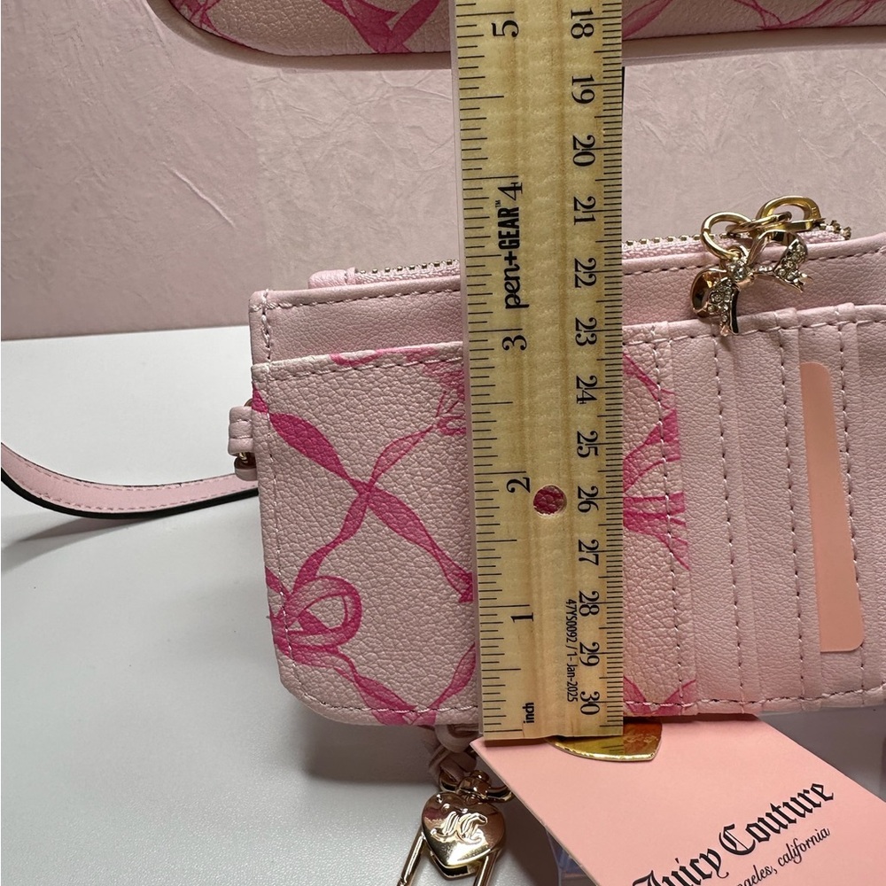 JUST IN!!  Juicy Couture Chiffon Pink Lovely Bows Shoulder and Wallet Set HTF - Picture 6 of 16